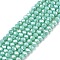 Electroplate Glass Beads Strands, Opaque Solid Color, AB Color Plated, Faceted, Rondelle, Turquoise, 2.9~3.3x2mm, Hole: 0.8mm, about 135~140pcs/strand, 32~34cm