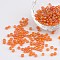 Transparent Rainbow Colours Round Glass Seed Beads, Gold, 6/0, 4mm, Hole:1.5mm, about 495pcs/50g