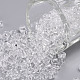 ガラスシードビーズ  トランスペアレント  ラウンド  ホワイト  6/0  4mm  穴：1.5mm  約4500ビーズ/ポンド&nbsp;SEED-A004-4mm-1-1