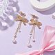 Brass Bowknot Dangle Stud Earrings&nbsp;EJEW-TA00402-3
