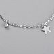 Brass Star & Round Charm Anklets&nbsp;AJEW-B005-12P-2
