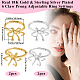 4Pcs 2 Colors Brass Adjustable Ring Findings&nbsp;KK-BBC0023-71-2
