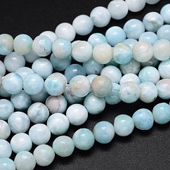 天然ラリマー ラウンド ビーズ 連売り  グレードA  8mm  穴：1mm  約46~49個/連  39.5~40cm