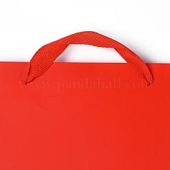 クラフト紙袋  ハンドル付き  ギフトバッグ  ショッピングバッグ  長方形  レッド  33x28x10.2cm&nbsp;AJEW-F005-03-E