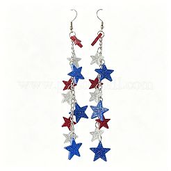 鉄アクリルダングルイヤリング  スター  カラフル  130x18mm&nbsp;WG31FC0-01
