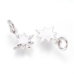 真鍮製チャーム  カドミウムフリー＆鉛フリー  丸カン付き  スター  ミックスカラー  11x10x1.5mm  穴：3mm&nbsp;KK-G364-15