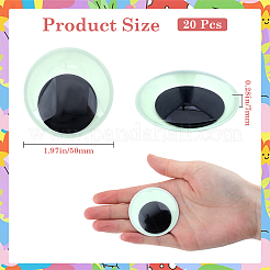 Luminous Self Adhesive Plastic Wiggle Googly Eyes Cabochons&nbsp;KY-WH20002-02A