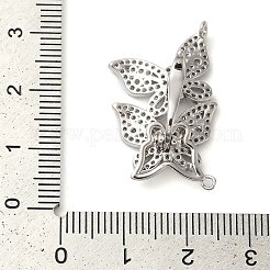 Brass Micro Pave Clear Cubic Zirconia Fold Over Clasps&nbsp;KK-G505-24A-P