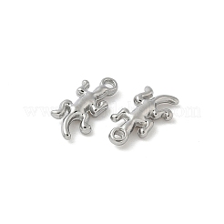 304ステンレススチールチャーム  ヤモリのチャーム  変色防止  ステンレス鋼色  14x7x2.5mm  穴：1.2mm&nbsp;STAS-F320-11P