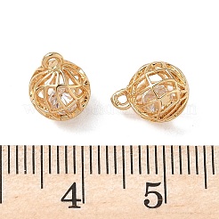 Brass Micro Pave Clear Cubic Zirconia Pendants&nbsp;KK-D261-01G-12