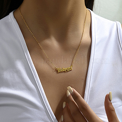 Fashionable Retro Stainless Steel Letter Name Pendant Necklaces for Women&nbsp;WP0779