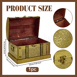 Retro Wood Jewelry Set Storage Organizer Boxes with Clasps&nbsp;CON-WH0115-96B