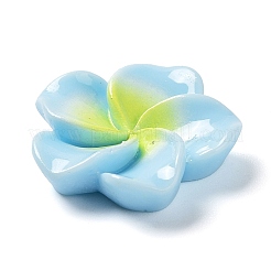 オペーク樹脂カボション  プルメリアの花  ライトスカイブルー  20x20.5x6.5mm&nbsp;RESI-G068-02A