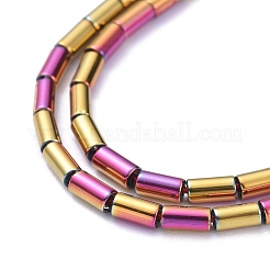 電気メッキガラスビーズセット  フルメッキ  コラム  マルチカラーメッキ  4.5~5x2.5mm  穴：0.8mm  約75個/連  14.17インチ（36cm）&nbsp;X-EGLA-K014-B-FP06