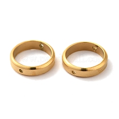 イオンプレーティング（IP）201ステンレススチールビーズフレーム  リング  ゴールドカラー  12x3mm  穴：1mm&nbsp;STAS-O130-05G