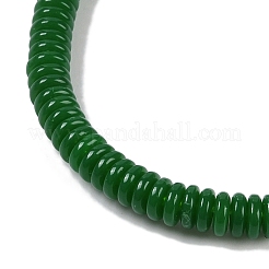 樹脂ビーズ連売り  天然石風  ロンデル  濃い緑  6x2mm  穴：1.5mm  約190個/連  14.96''（38センチメートル）&nbsp;LS-RESI-A037-01E
