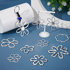 16Pcs 8 Styles Tibetan Style Alloy Flower Pendants&nbsp;FIND-GA0007-06