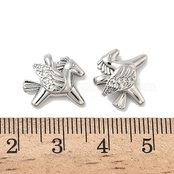 真鍮製マイクロパヴェキュービックジルコニアチャーム  ペガサスの馬  プラチナ  12x14x4mm  穴：4.5x2mm&nbsp;KK-B166-07P
