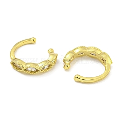 Brass Micro Pave Cubic Zirconia Cuff Earrings&nbsp;EJEW-C104-032G