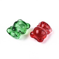 ベーキングペイント透明ガラスビーズ  ハートで耐える  ミックスカラー  20~20.5x14.5~15x13.5~14mm  穴：1.5~1.6mm&nbsp;DGLA-N018-02
