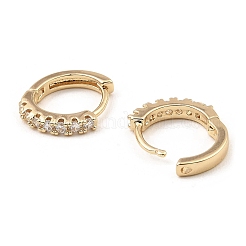 Brass with Cubic Zirconia Hoop Earrings&nbsp;EJEW-D078-32KCG
