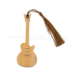 Guitar Bamboo Bookmarks with Tassels for Book Lover&nbsp;AJEW-WH0034-38