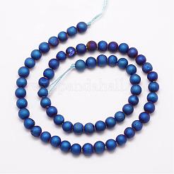 Electroplated Natural Agate Bead Strands&nbsp;G-K168-6mm-L2-03
