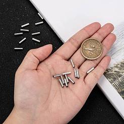 変色しにくい304ステンレススチールチューブビーズ  ステンレス鋼色  10x2.5mm  穴：2mm&nbsp;X-STAS-G071-32P