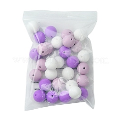 30Pcs 3 Colors Silicone Beads Round Rubber Bead 15MM Loose Spacer Beads for DIY Supplies Jewelry Keychain Making&nbsp;SIL-FS0001-01A