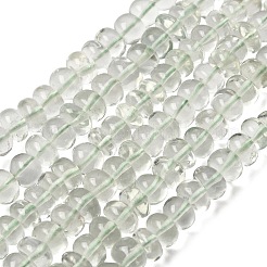 天然のグリーンクォーツビーズ連売り  ロンデル  スムーズ  透明  5~7x3~6mm  穴：0.6mm  約107~112個/連  15.91''（40.4cm）〜15.98''（40.6cm）&nbsp;G-D099-01E