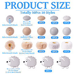 Silicone Focal Beads and Velvet Imitation Fur European Beads&nbsp;DIY-TA0013-50
