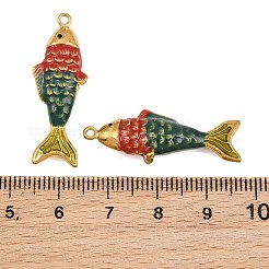 304ステンレススチールエナメルペンダント  魚のチャーム  イオンプレーティング（ip）  カラフル  18KGP本金メッキ  32x11.5x6.5mm  穴：1.4mm&nbsp;SA-CBAF5D5-07G