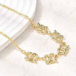 Brass Micro Pave Clear Cubic Zirconia Knot Pendant Necklaces&nbsp;NJEW-B157-08G-01