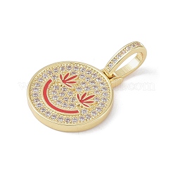 Brass Micro Pave Cubic Zirconia Pendants&nbsp;ZIRC-NH0001-01G