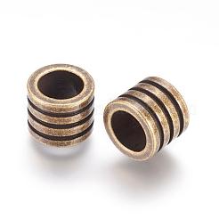 304ステンレススチールビーズ  コラム  アンティークブロンズ  10x8mm  穴：6.5mm&nbsp;STAS-F123-04AB
