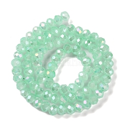 電気メッキガラスビーズ連売りを焼く  ABカラー  多面カット  ロンデル  アクアマリン  6x5mm  穴：1mm  約80~85個/連  38~40cm&nbsp;LS-DGLA-A039-J6MM-B07