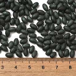 不透明色のガラスシードビーズ  丸い穴  オーバル  ダークスレートグレー  5.5~6x3.5~4mm  穴：0.8mm  約4500個/500g&nbsp;SEED-F006-02A-02