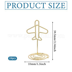 アイロンメモホルダー  名刺ホルダー  飛行機  ゴールドカラー  34x33x59.5mm&nbsp;OFST-WH0004-029G