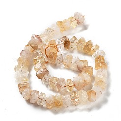 加熱された天然シトリンビーズ連売り  ナゲット  多面カット  6~8x10.5~14x8~9.5mm  穴：1.2mm  約57~61個/連  15.16''~15.39''（38.5~39.1センチメートル）&nbsp;G-D091-A12