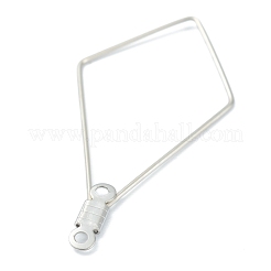 変色しない316ステンレススチールイヤリング金具  菱形  ステンレス鋼色  40x20x1.2mm  穴：1.2mm&nbsp;STAS-O149-03P