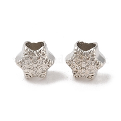 CCBプラスチックヨーロピアンビーズ  スター  大穴ビーズ  プラチナ  9x10x7mm  穴：4.5mm&nbsp;CCB-N006-31P