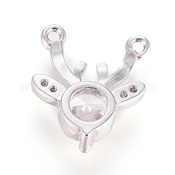 Christmas Brass Micro Pave Cubic Zirconia Pendants&nbsp;ZIRC-G166-03