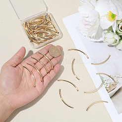 40Pcs Brass Curved Tube Beads&nbsp;KK-PH0015-17A