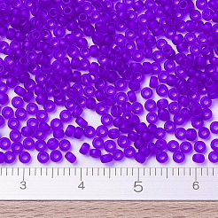 MIYUKIラウンドロカイユビーズ  日本製シードビーズ  11/0  (rr151f) マット透明コバルト  2x1.3mm  穴：0.8mm  約5500個/50g&nbsp;SEED-X0054-RR0151F
