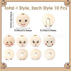 Wood European Beads&nbsp;WOOD-GF0002-24B