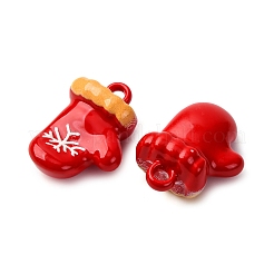 クリスマスをテーマにした焼き絵用合金ペンダント  手袋  15x11x7mm  穴：1.6mm&nbsp;LS-FIND-G097-02D