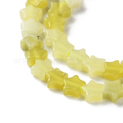 天然石レモンジェイド翡翠ビーズ連売り  スター  6x6x2.5mm  穴：0.7mm  約71~73個/連  14.37''~14.96''（36.5~38センチメートル）&nbsp;G-G085-B58-02