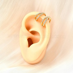 Brass Micro Pave Clear Cubic Zirconia Cuff Earrings&nbsp;EJEW-F370-26G