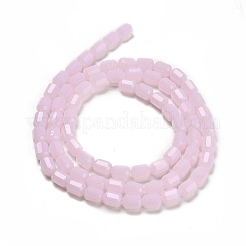 ジェイド風ガラスビーズ連売り  ファセットバレル  パールピンク  5~6x4mm  穴：1mm  約78~81個/連  15.94''~18.82''（40.5~47.8センチメートル）&nbsp;GLAA-G112-06B
