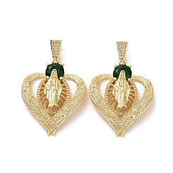 Brass Micro Pave Cubic Zirconia Pendants&nbsp;ZIRC-F134-25G-01